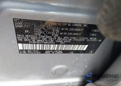 2017 Toyota Rav4 Le из США, поврежденный, VIN 2T3BFREV7HW658504